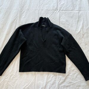 NAADAM Black Cashmere Polo Sweater